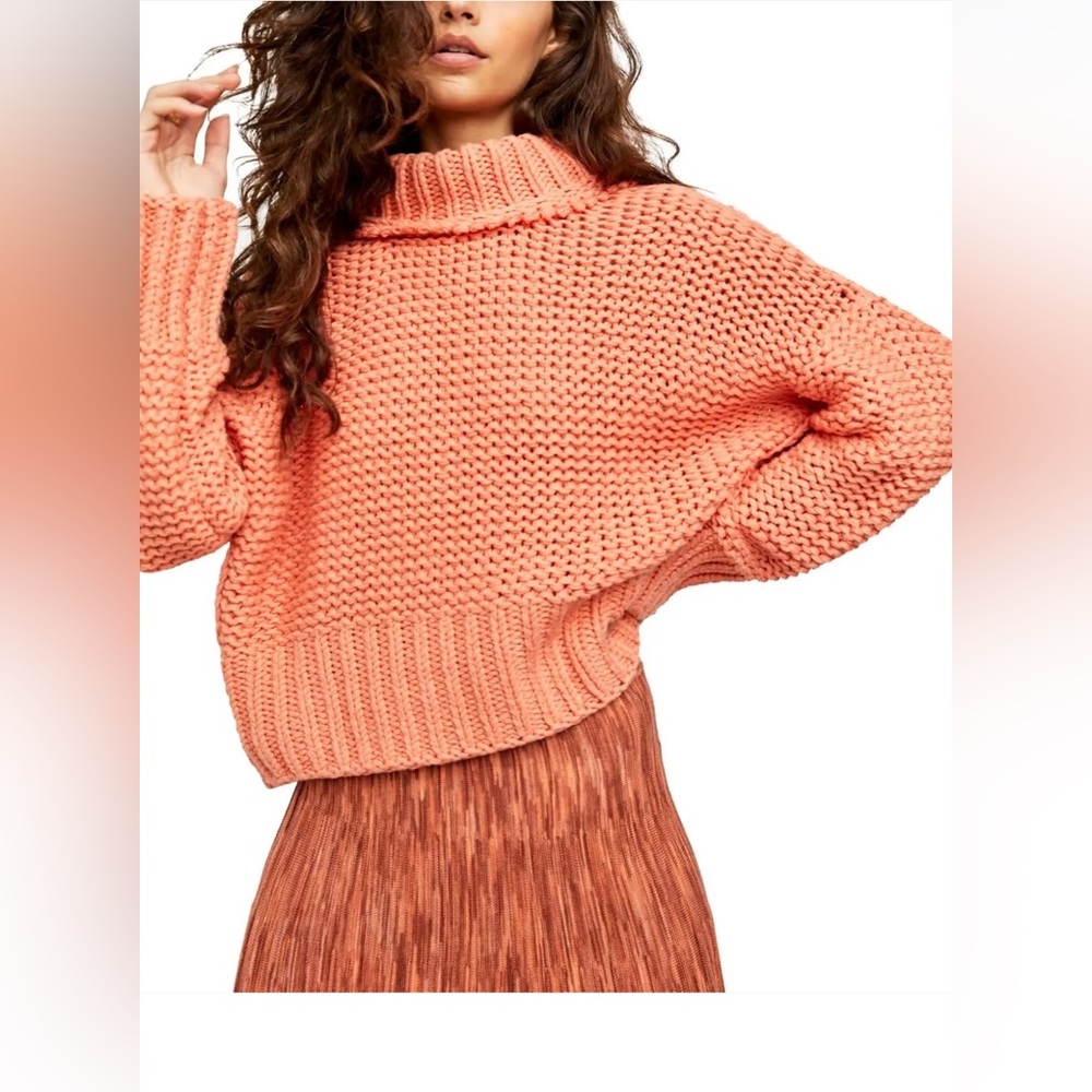 Free people my only sunshine sweater tangerine size XS